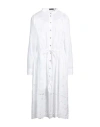 Van Laack Woman Midi Dress White Size 16 Cotton, Polyester