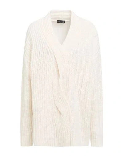 Van Laack Woman Sweater Ivory Size Xl Wool, Cashmere In White