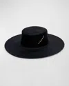 Van Palma Alba Straw Large Brim Hat In Black
