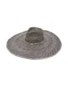 Van Palma Interwoven Design Wide Fedora Hat In Gray
