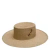 Van Palma Alba Straw Large Brim Hat In Beige