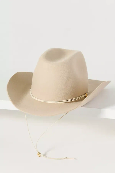 Van Palma Ezra 100% Wool Rancher Hat In White