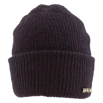 Van Palma Gaston Wool Beanie W / 14k-gold Plated Brass Logo In Black