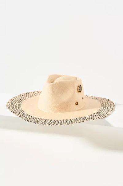 Van Palma Georgia Straw Wide-brim Rancher In Beige