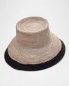 Van Palma Gina Xl Straw Bucket Hat In Pink