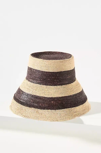 Van Palma Gina Xl Straw Bucket Hat In Brown