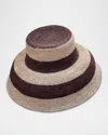 Van Palma Gina Xl Straw Bucket Hat In Brown