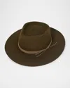 Van Palma India Wool Felt Fedora Hat In Golden Green
