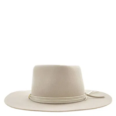 Van Palma India Wool Felt Fedora Hat In Ivory In Beige