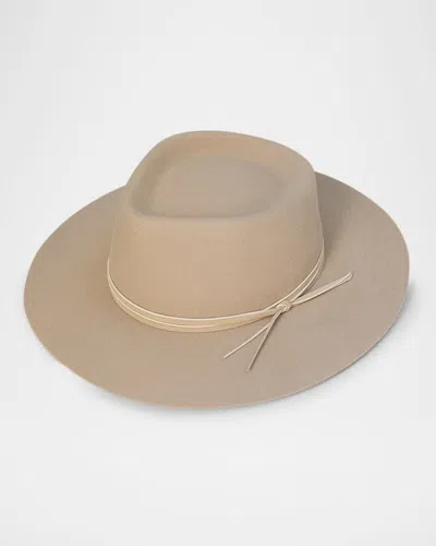 Van Palma India Wool Felt Fedora Hat In Ivory