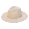 Van Palma Angele Merino Wool Fedora With Embellished Chain In Beige