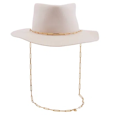 Van Palma Ladies White Ulysse Bi-chain Hat