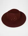 Van Palma Lena Merino Wool Hat W/ 14-karat Gold Plated Charms In Burgundy