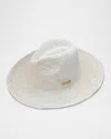 Van Palma Milo Gold Plated Logo-print Straw Hat In Natural
