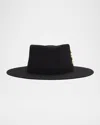 Van Palma Moana Wool Fedora W/ 14-karat Pin In Black