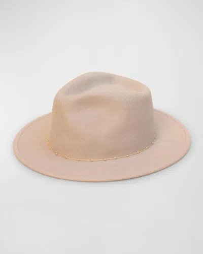 Van Palma Noe Lamb Felt Fedora With Chain In Pink