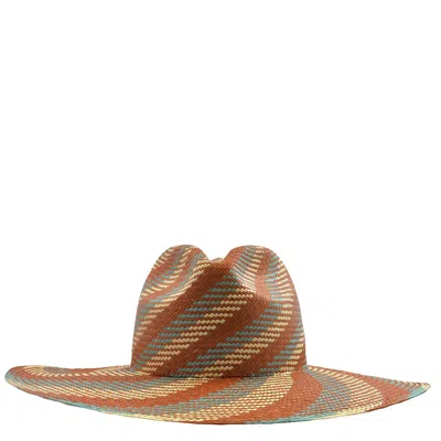 Van Palma Terra Beige Ema Straw Large Brim Hat In Yellow