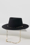 Van Palma Ulysse Merino Wool Fedora With Chain In Black