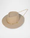 Van Palma Ulysse Merino Wool Fedora With Chain In Ivory