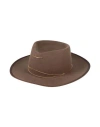 Van Palma Anna Draped Chain Merino Wool Fedora In Brown