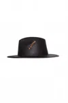 Van Palma Women's Straw Hat With Broach In Black In Black