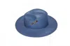 Van Palma Women's Straw Hat With Broach In Jeans In Blue