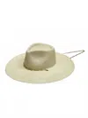 Van Palma Women's Straw Hat With Gold Chain In Natural In Burgundy