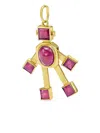 Van Robot 18k Yellow Gold Ruby Robot-shaped Pendant In Gold