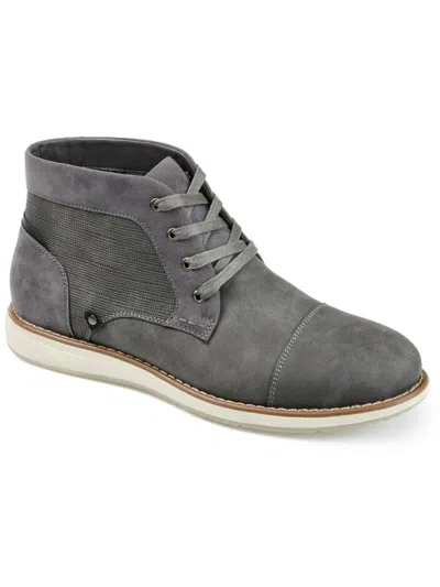 Vance Co. Austin Mens Faux Leather Round Toe Chukka Boots In Grey