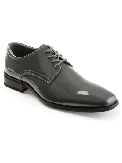 Vance Co. Cole Mens Patent Lace-up Oxfords In Gray
