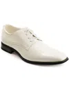 Vance Co. Cole Mens Patent Lace-up Oxfords In White
