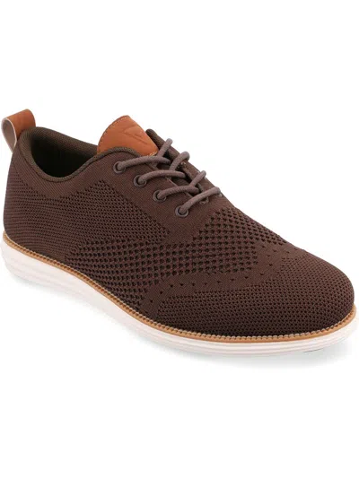 Vance Co. Ezra Mens Knit Lace-up Casual And Fashion Sneakers In Brown