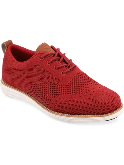 Vance Co. Ezra Mens Knit Lace-up Casual And Fashion Sneakers In Red