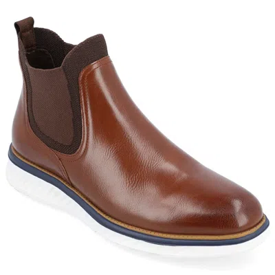 Vance Co. Hartwell Chelsea Boots Men's Brown Leather Pull On Ankle Zpo3766