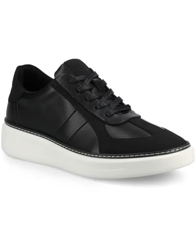 Vance Co. Men's Berlin Comfort Lace Up Low Top Flexible Court Sneakers In Black