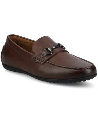 Vance Co. Men's Charles Flexible Driving Bit Loafers In Mahogany