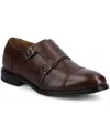 Vance Co. Vance Dillon Cap-toe Double Monk Strap Dress Shoe In Mahogany