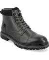 Vance Co. Mens Fegan Flat Heel Lace-up Boots In Charcoal