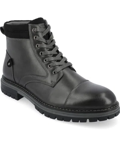 VANCE CO. MEN'S FEGAN TRU COMFORT FOAM CAP TOE LACE-UP ANKLE BOOTS