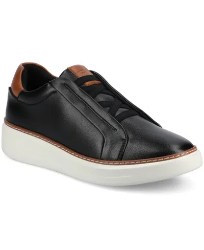 Vance Co. Men's Forbes Comfort Slip On Luxe Low Top Flexible Sneakers In Black