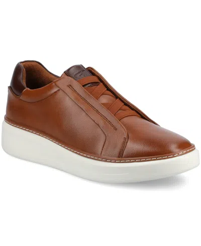 Vance Co. Men's Forbes Comfort Slip On Luxe Low Top Flexible Sneakers In Brown