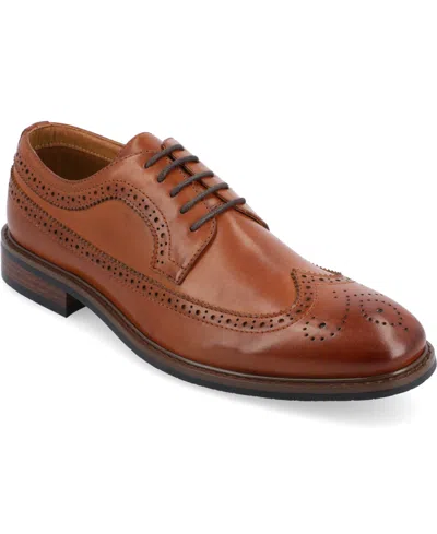Vance Co. Men's Gordy Tru Comfort Foam Wingtip Lace-up Dress Shoes In Cognac