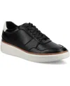 Vance Co. Men's Hustle Comfort Perforated Low Top Flexible Court Sneakers In Black