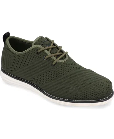 Vance Co. Men's Novak Tru Comfort Foam Knit Lace-up Round Toe Dress Shoes In Olive