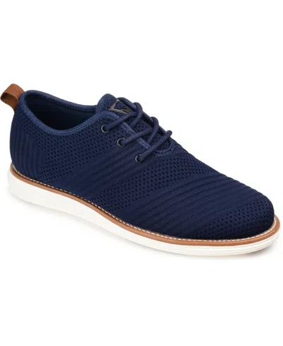 Vance Co. Men's Novak Wide Width Tru Comfort Foam Knit Lace-up Round Toe Dress Shoes In Navy