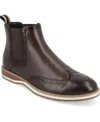 Vance Co. Mens Thorpe Flat Heel Chelsea Boots In Brown