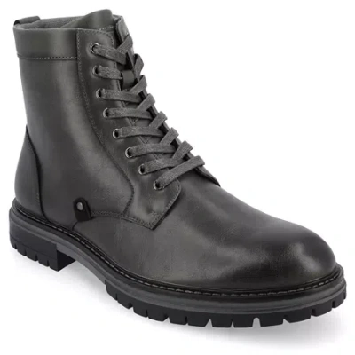 Vance Co. Mens Denver Block Heel Lace-up Boots In Black