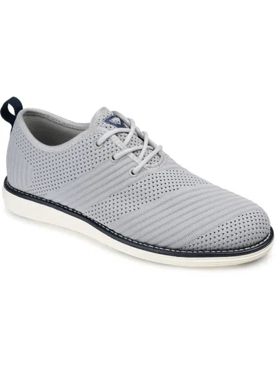 Vance Co. Men's Novak Wide Width Tru Comfort Foam Knit Lace-up Round Toe Dress Shoes In Gray