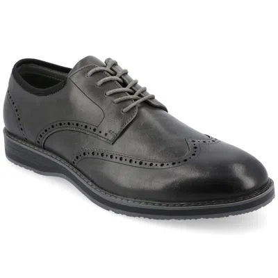 Vance Co. Men's Ozzy Wingtip Tru Comfort Foam Hybrid Dress Shoes In Charcoal