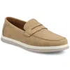 Vance Co. Vance Brantley Casual Slip-on Perforated Penny Loafer In Beige